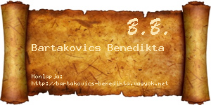 Bartakovics Benedikta névjegykártya